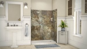 Austin Bathroom Remodel abalone-travertine-royale-full - 1 Day Bath of Texas