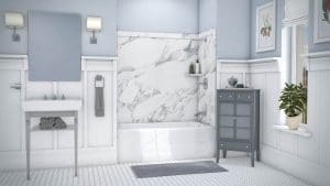 Austin Bathroom Remodel calacatta-white-elite-full - 1 Day Bath of Texas